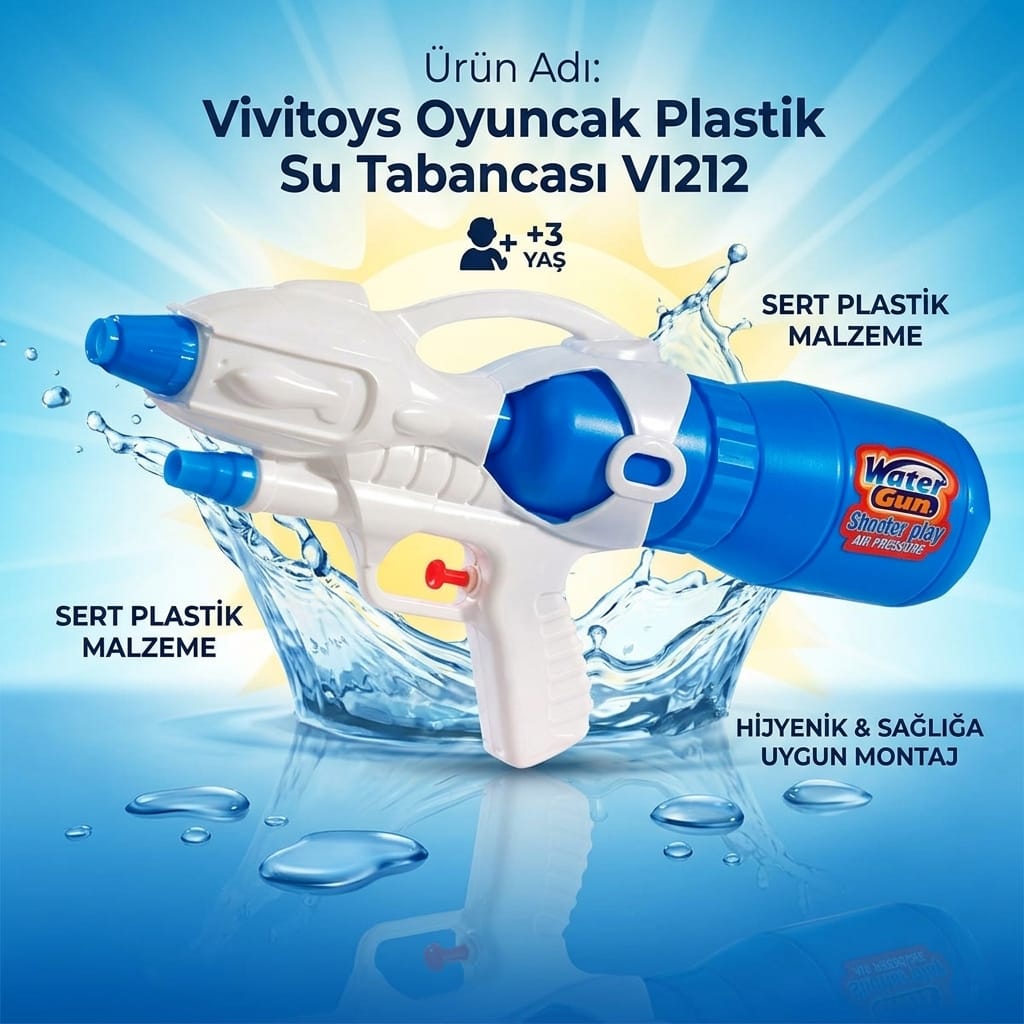 8682615189558-image-1 Vivitoys Plastik Su Tabancası 37x17x8 cm VI212