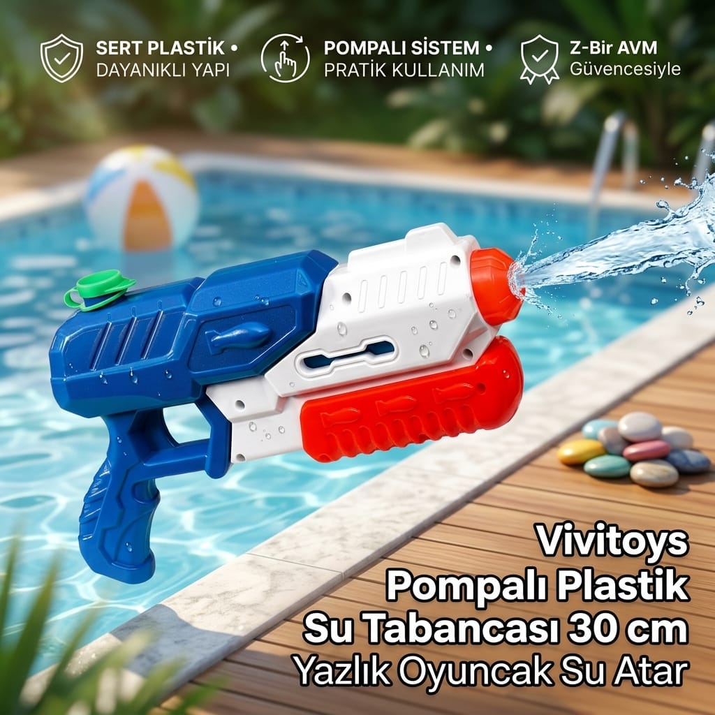 8682615189589-image-1 Vivitoys Pompalı Plastik Su Tabancası 30 cm