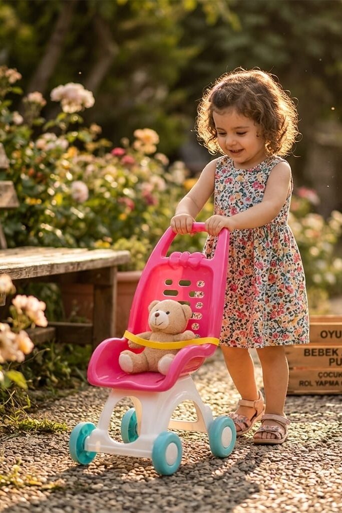 Oyuncak Bebek Arabası Puset Rol Yapma Oyuncağı