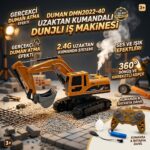 Duman DMN2022-40 Uzaktan Kumandalı Duman Atan Şarjlı Kepçe 1:22