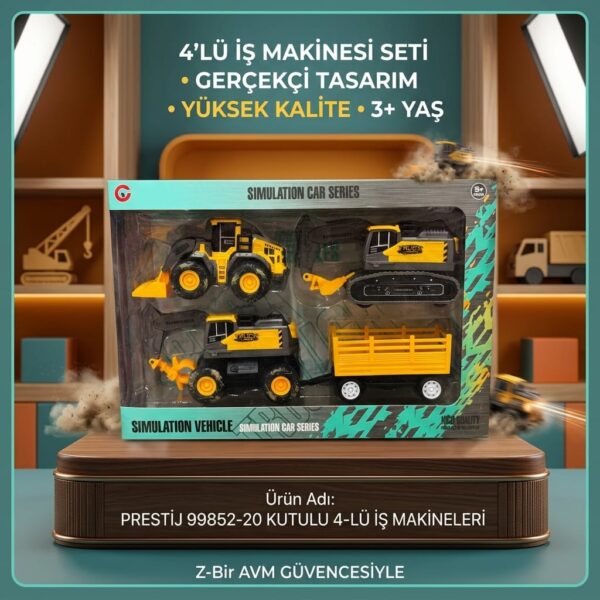Prestij 99852-20 Kutu İçi 4'lü İş Makineleri Seti