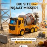 Big Site İnşaat Mikseri Oyuncak Beton Karıştırıcı Kamyon 20 cm