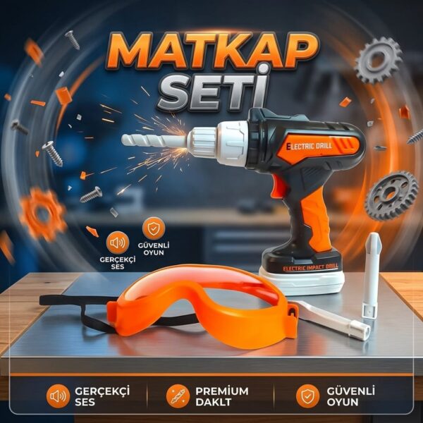 Ceren Oyuncak Sesli ve Dönebilen Elektrikli Çocuk Matkap Seti ve Tamir Çantası
