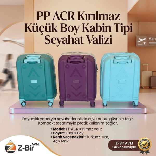 PP ACR Kırılmaz Küçük Boy Kabin Tipi Seyahat Valizi