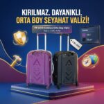 PP ACR Kırılmaz Orta Boy Valiz Seyahat Bavulu 67x47x31 cm