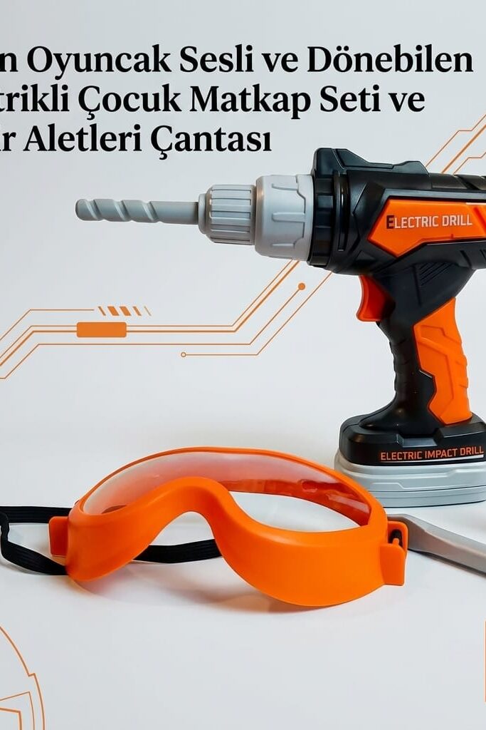 Ceren Oyuncak Sesli ve Dönebilen Elektrikli Çocuk Matkap Seti ve Tamir Çantası