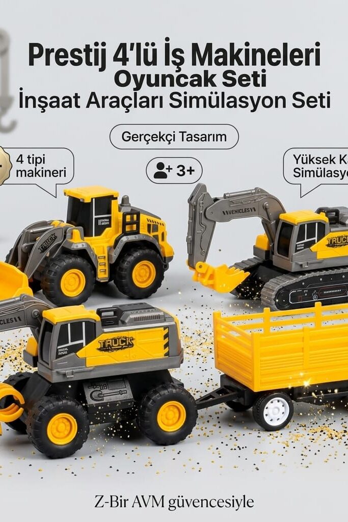 Prestij 99852-20 Kutu İçi 4'lü İş Makineleri Seti