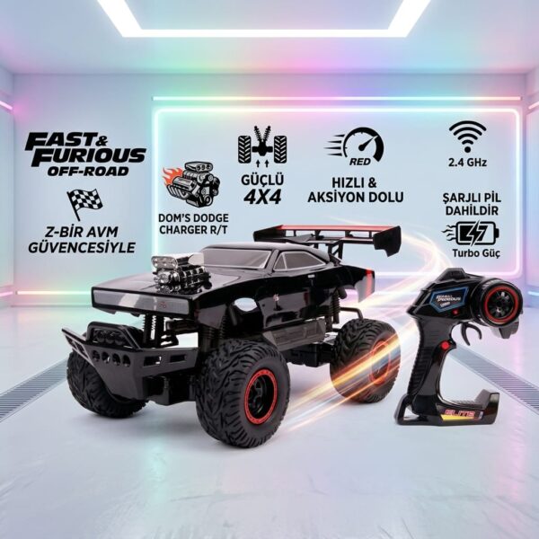 Jada Toys Fast & Furious Dodge Charger R/T 4x4 Uzaktan Kumandalı Araba 1:12