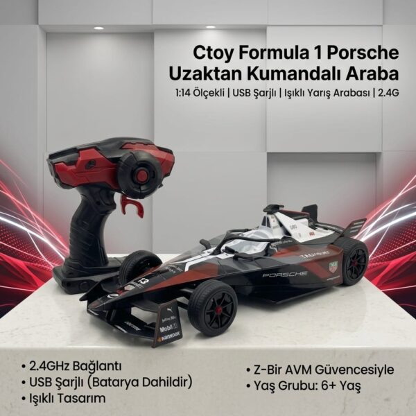 Ctoy Formula 1 Porsche Uzaktan Kumandalı Araba 1:14