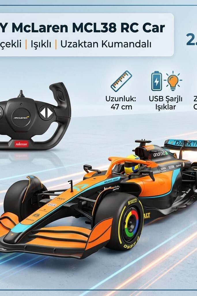 Ctoy Formula 1 Mclaren MCL38 Uzaktan Kumandalı Araba 1:12 Ölçekli
