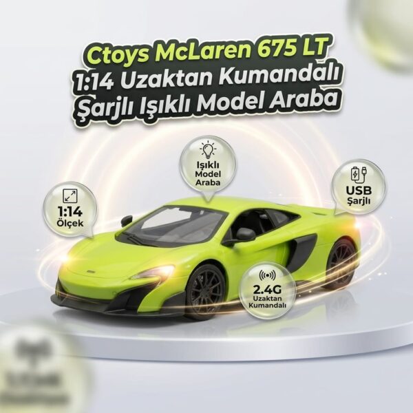 Ctoys McLaren 675 LT 1:14 Uzaktan Kumandalı Şarjlı Model Araba
