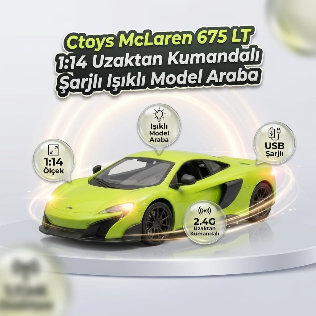 8684877004983-image-1 Ctoys McLaren 675 LT 1:14 Uzaktan Kumandalı Şarjlı Model Araba