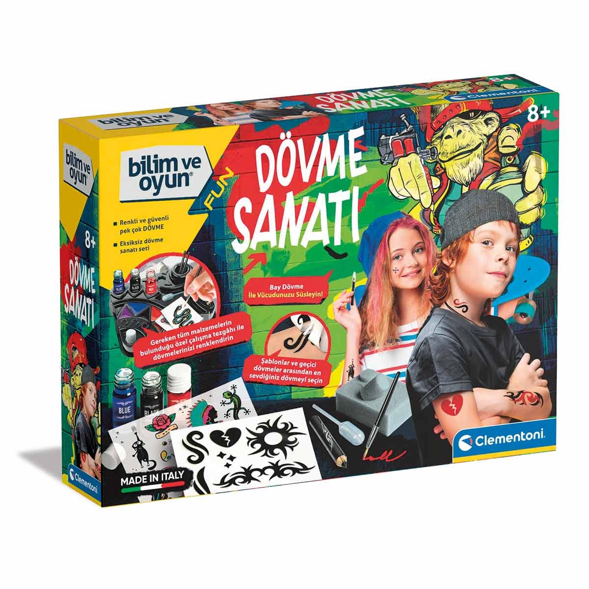 8005125643295-image-1 Clementoni Bilim ve Oyun Dövme Sanatı Tasarım ve Laboratuvar Seti