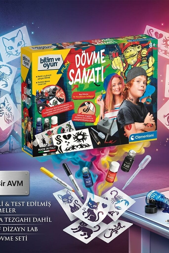 Clementoni Bilim ve Oyun Dövme Sanatı Tasarım ve Laboratuvar Seti