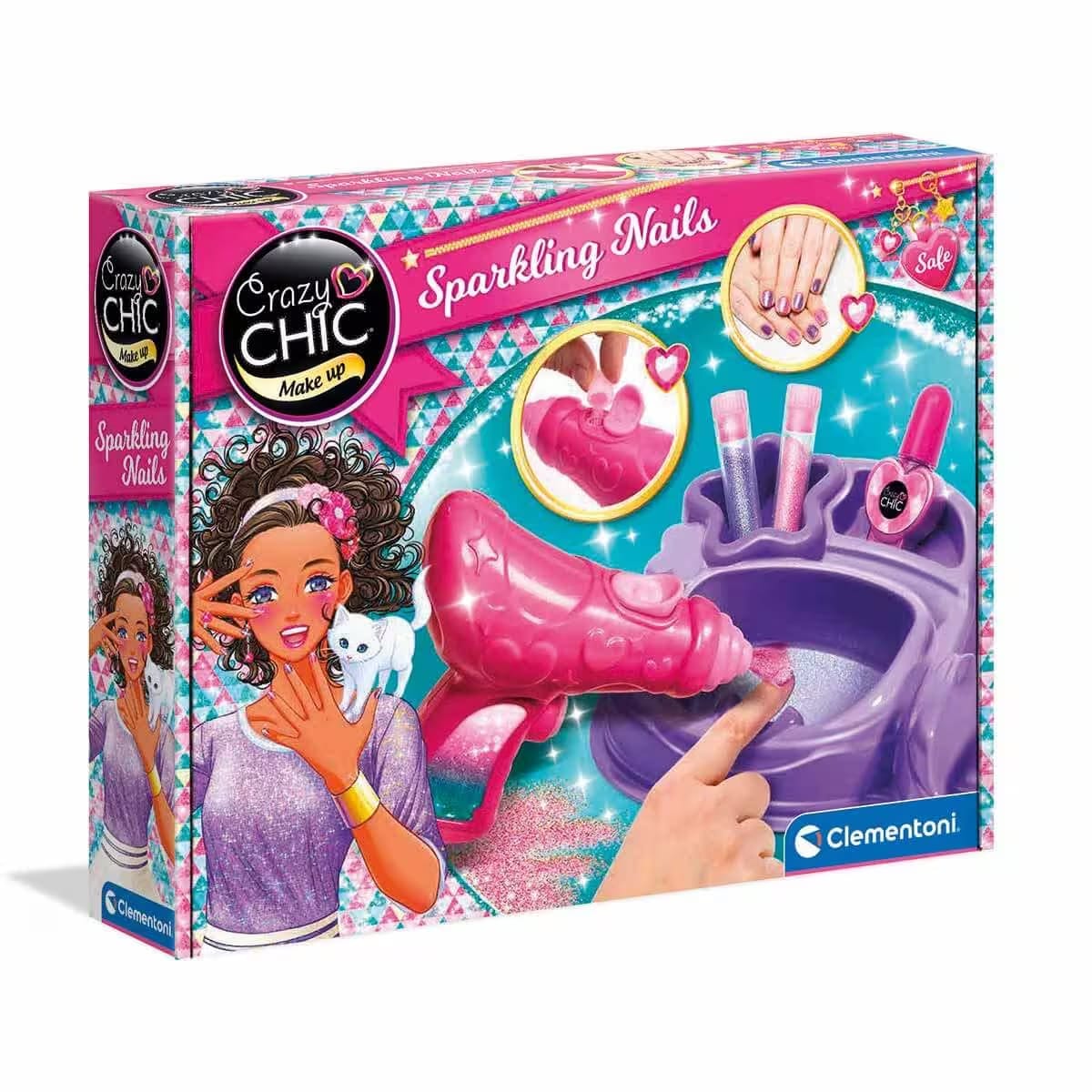 8005125151790-image-1 Clementoni Crazy Chic Işıldayan Tırnaklar Simli Tırnak Süsleme Seti