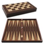 Star Cafe Ceviz Görünümlü Profesyonel MDF Tavla Takımı 25.5x49 cm