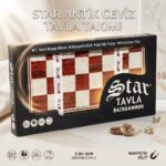 Star Antik Ceviz Tavla Takımı