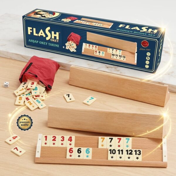 Star Flash 43 cm Kayın Ağacı Okey Takımı