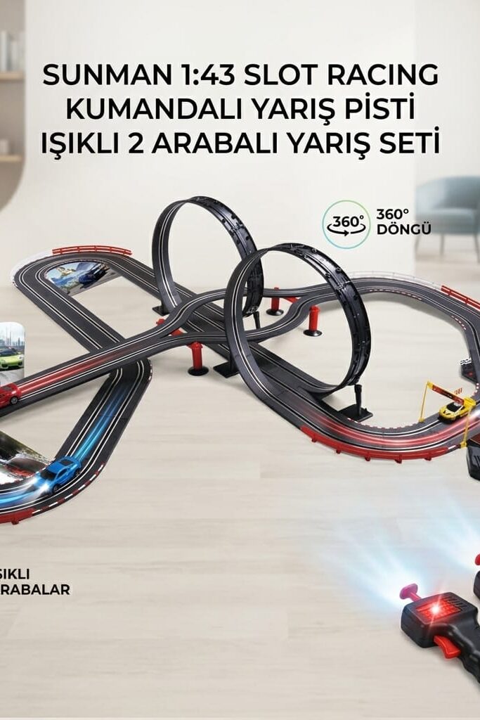 Sunman 1:43 Slot Racing Kumandalı Işıklı Yarış Pisti Seti