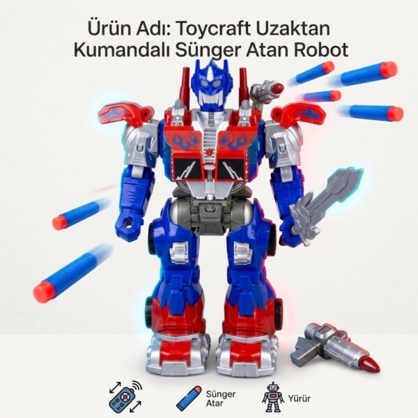 Toycraft Uzaktan Kumandalı Sünger Atan Robot 6020/6021