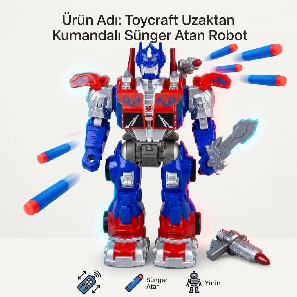 2407306391593-image-1 Toycraft Uzaktan Kumandalı Sünger Atan Robot 6020/6021