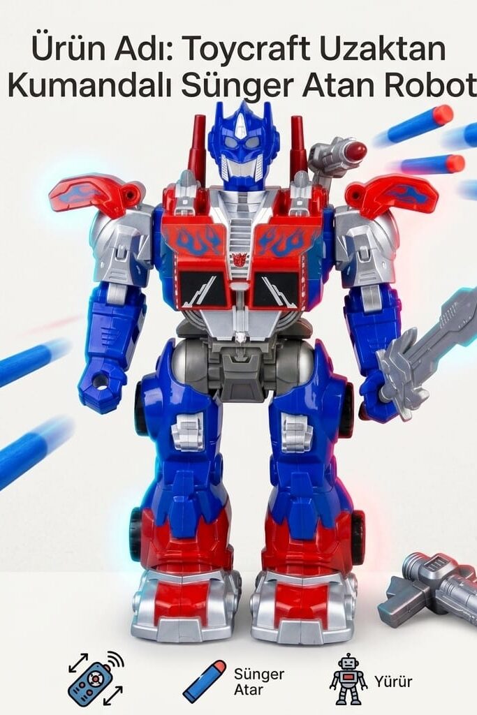 Toycraft Uzaktan Kumandalı Sünger Atan Robot 6020/6021