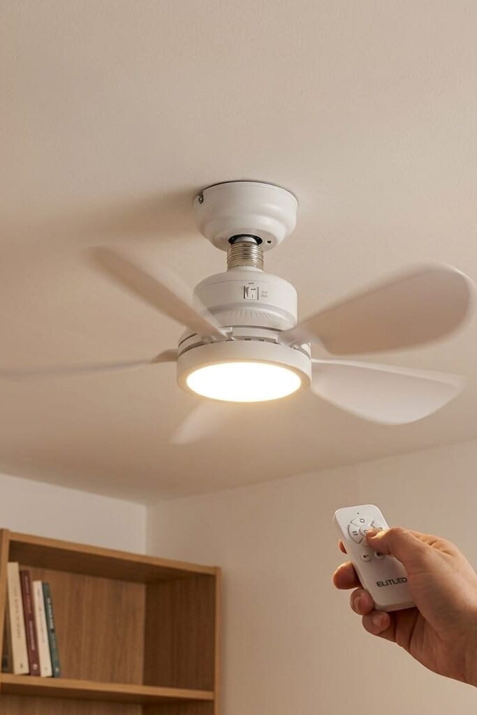 ELiTLED 5 Kanatlı Uzaktan Kumandalı LED Işıklı Tavan Vantilatörü 52 cm