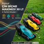 Assur 1200W Elektrikli Çim Biçme Makinesi 30 Litre Hazneli