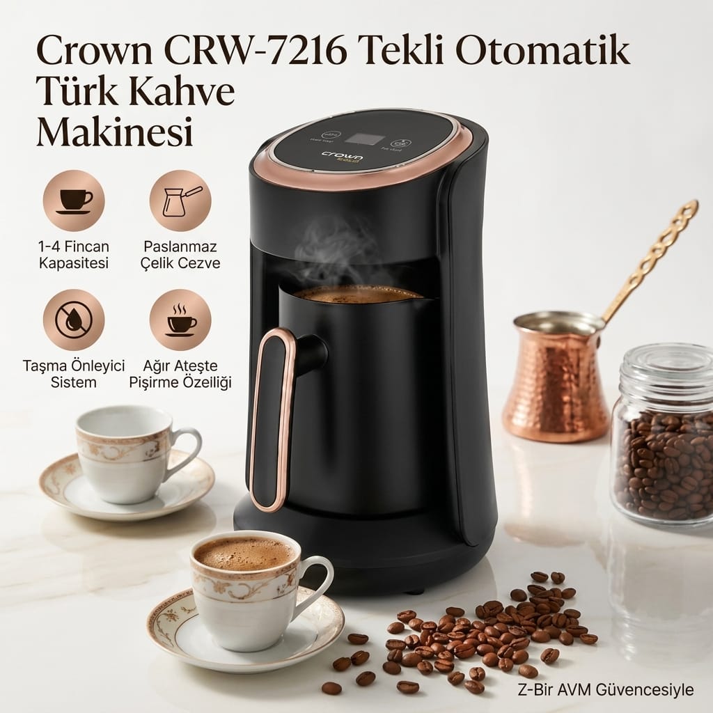 8680534748832-image-1 Crown CRW-7216 Otomatik Türk Kahve Makinesi