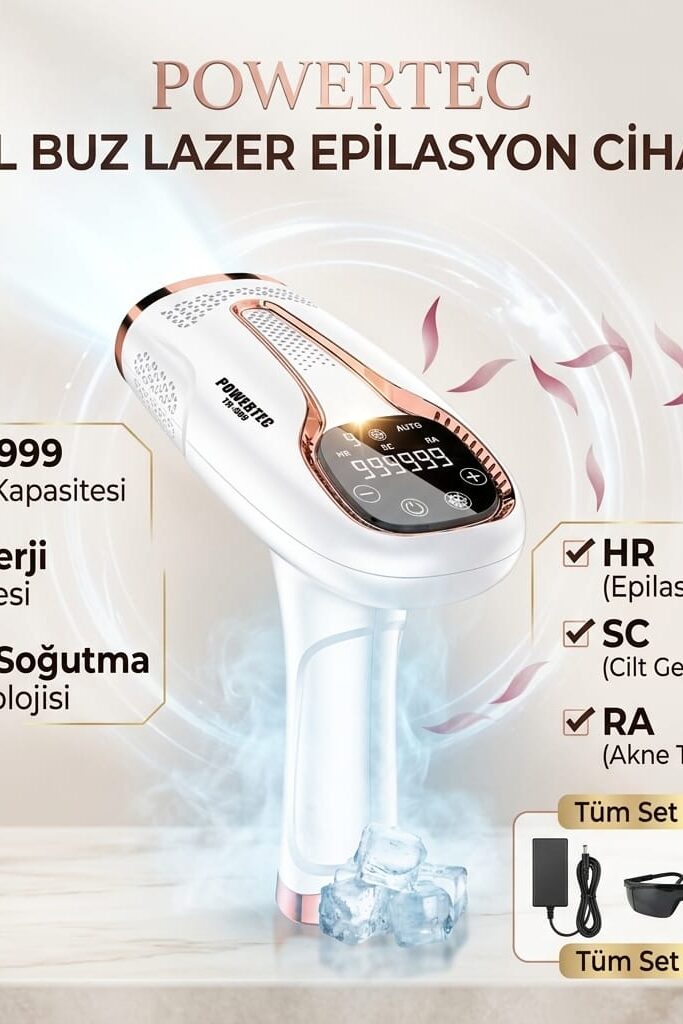 Powertec TR-999 IPL Buz Lazer Epilasyon Cihazı 999.999 Atım