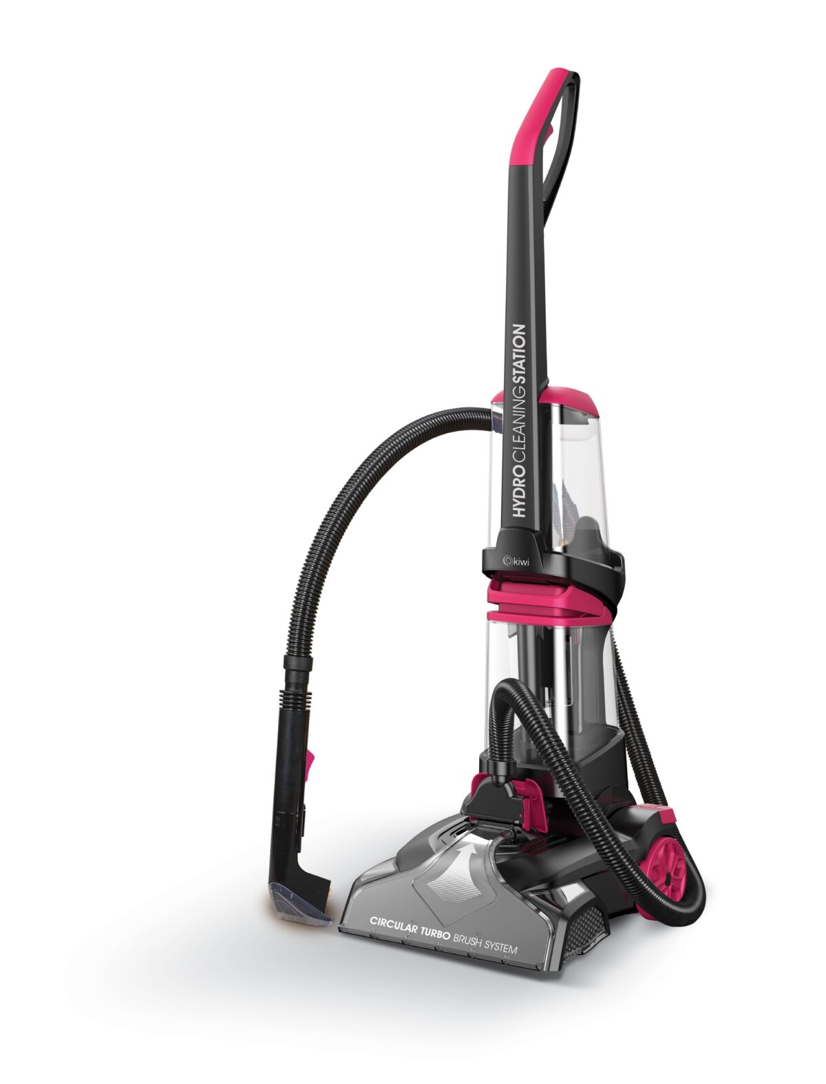 Kiwi KCC-4371 PRO Bağlanabilir Koltuk Temizleme Başlıklı Dikey Halı Yıkama Makinesi Pembe