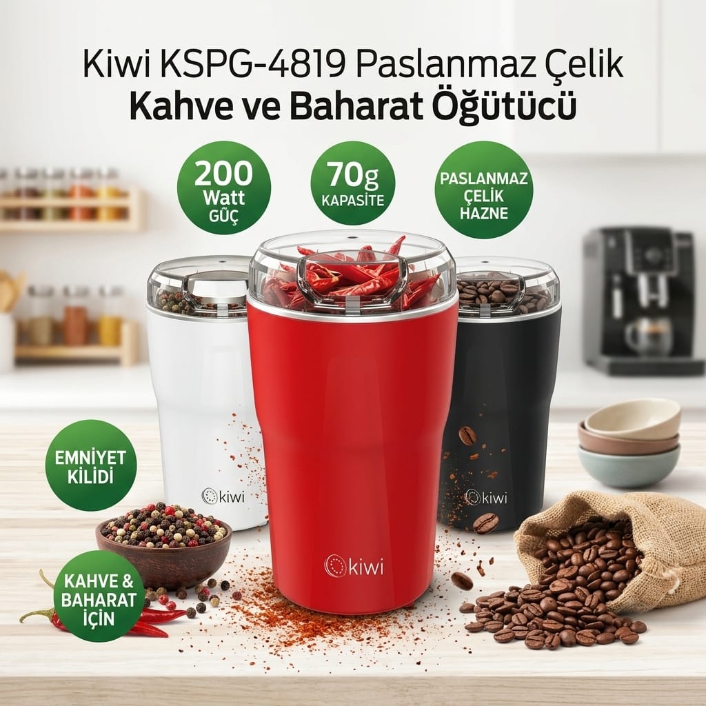 8681438113252-image-1 Kiwi KSPG-4819 Paslanmaz Çelik Kahve ve Baharat Öğütücü