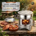 Güveç Mangal Sac Kavurma Ocağı Taşınabilir Piknik Mangalı 1. Kalite