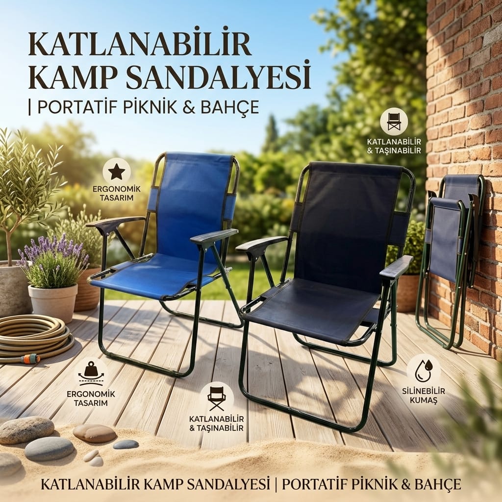 44430188-image-1 Katlanabilir Kamp Sandalyesi Portatif Piknik Bahçe Balkon Sandalyesi