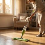 Pablito Home PBT-328 Sprey Mop 360 Derece Döner Başlıklı Mikrofiber Temizlik Paspası Çelik Saplı