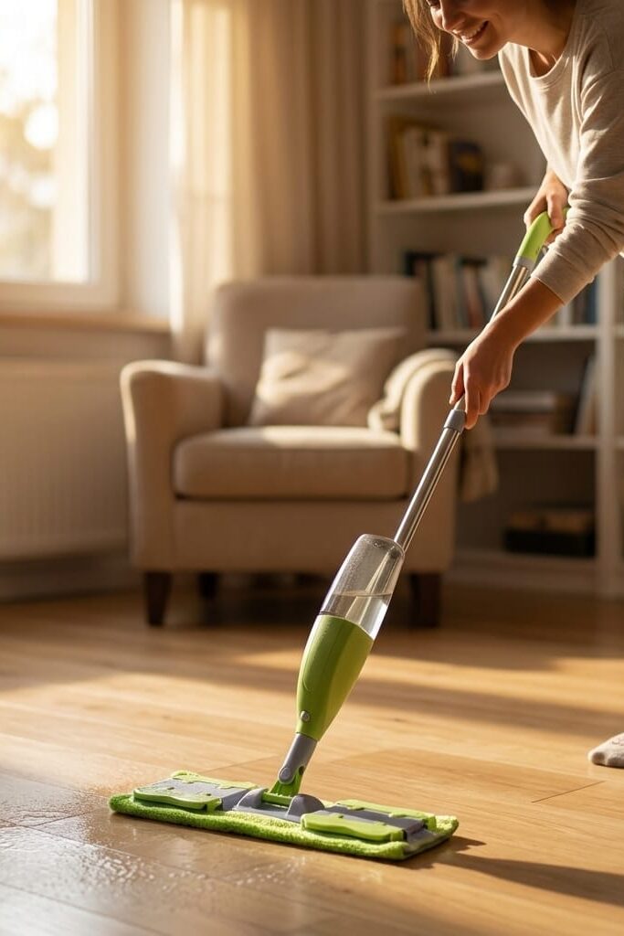 Pablito Home PBT-328 Sprey Mop 360 Derece Döner Başlıklı Mikrofiber Temizlik Paspası Çelik Saplı