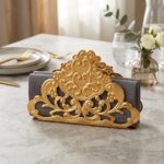 Leila Üçgen Desenli Metal Altın Peçetelik BKZ-1020A