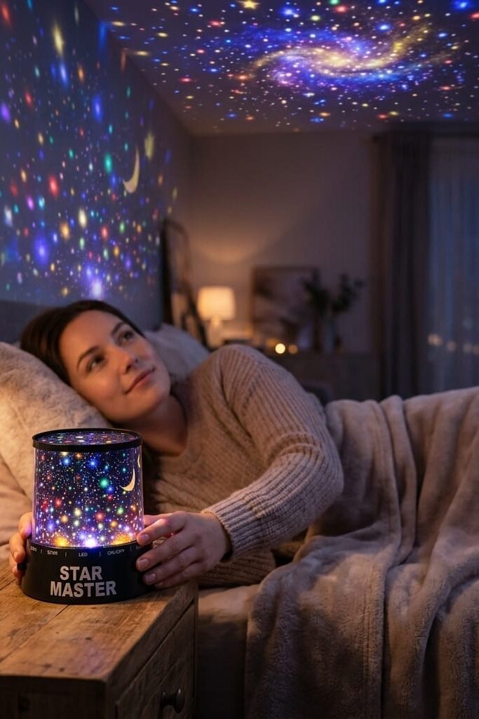 Star Master Siyah Gökyüzü ve Yıldız Yansıtmalı Projektör Gece Lambası (KM-02)