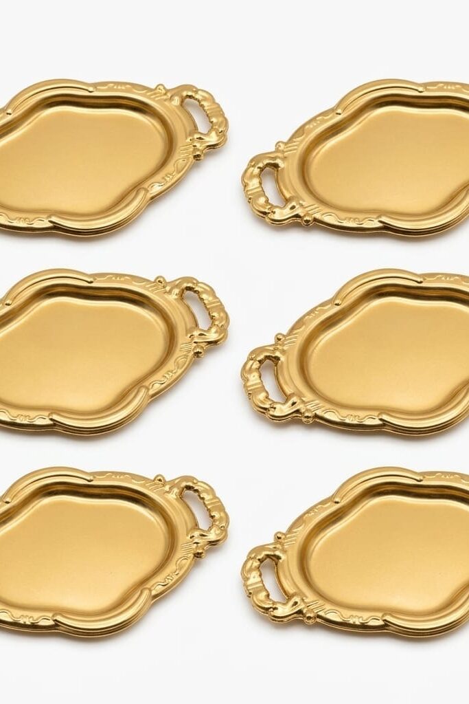6'lı Mini Sunumluk Tepsisi Gold / Gümüş