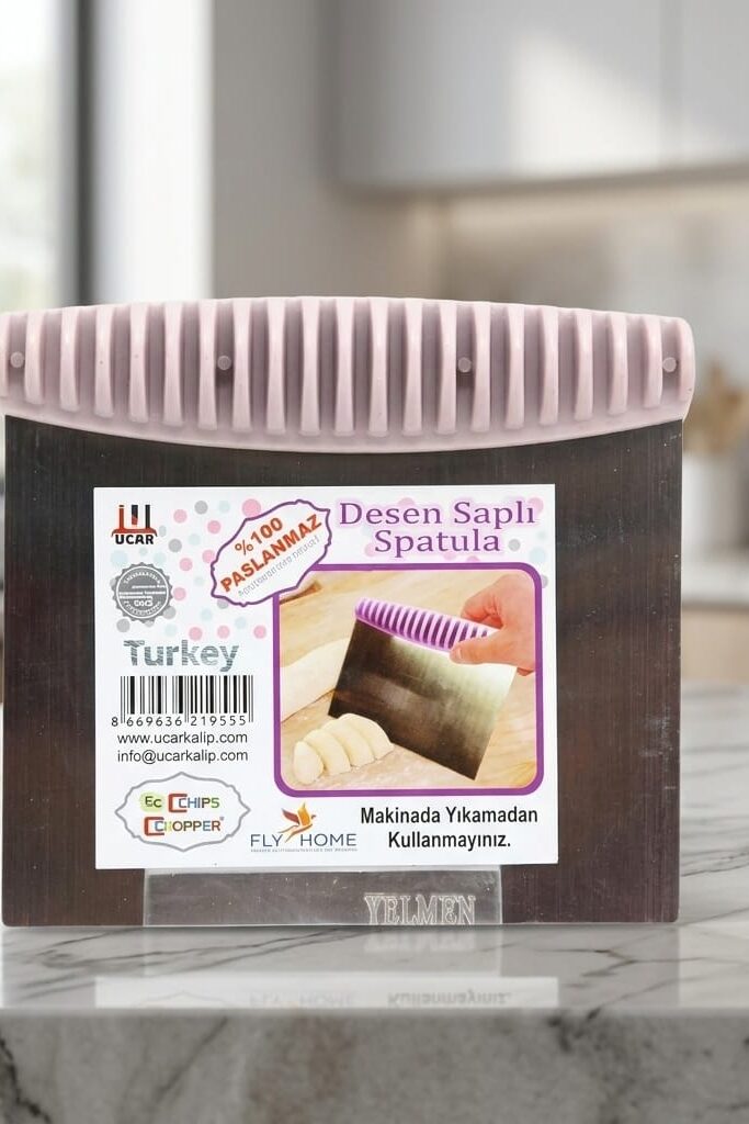 Uçar Paslanmaz Çelik Desen Saplı Hamur Keseceği