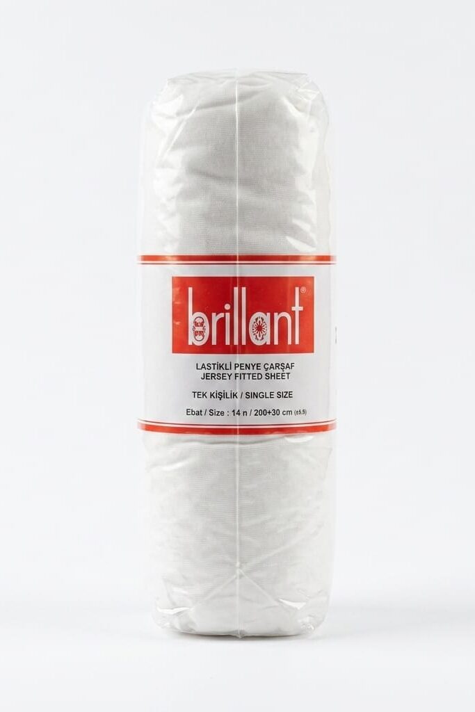 Brillant Penye Lastikli Çarşaf Tek Kişilik 100x200 cm Beyaz