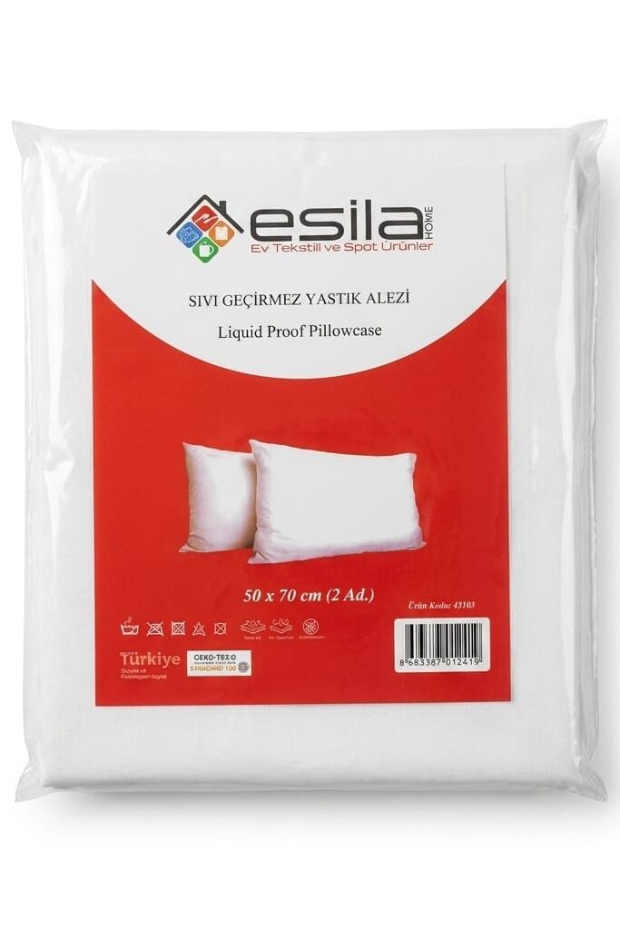 Esila Sıvı Geçirmez Yastık Alezi 50x70 cm 2'li Beyaz